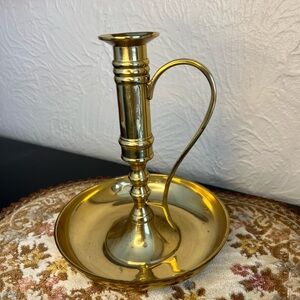 Elegant Gold Brass Candle Holder